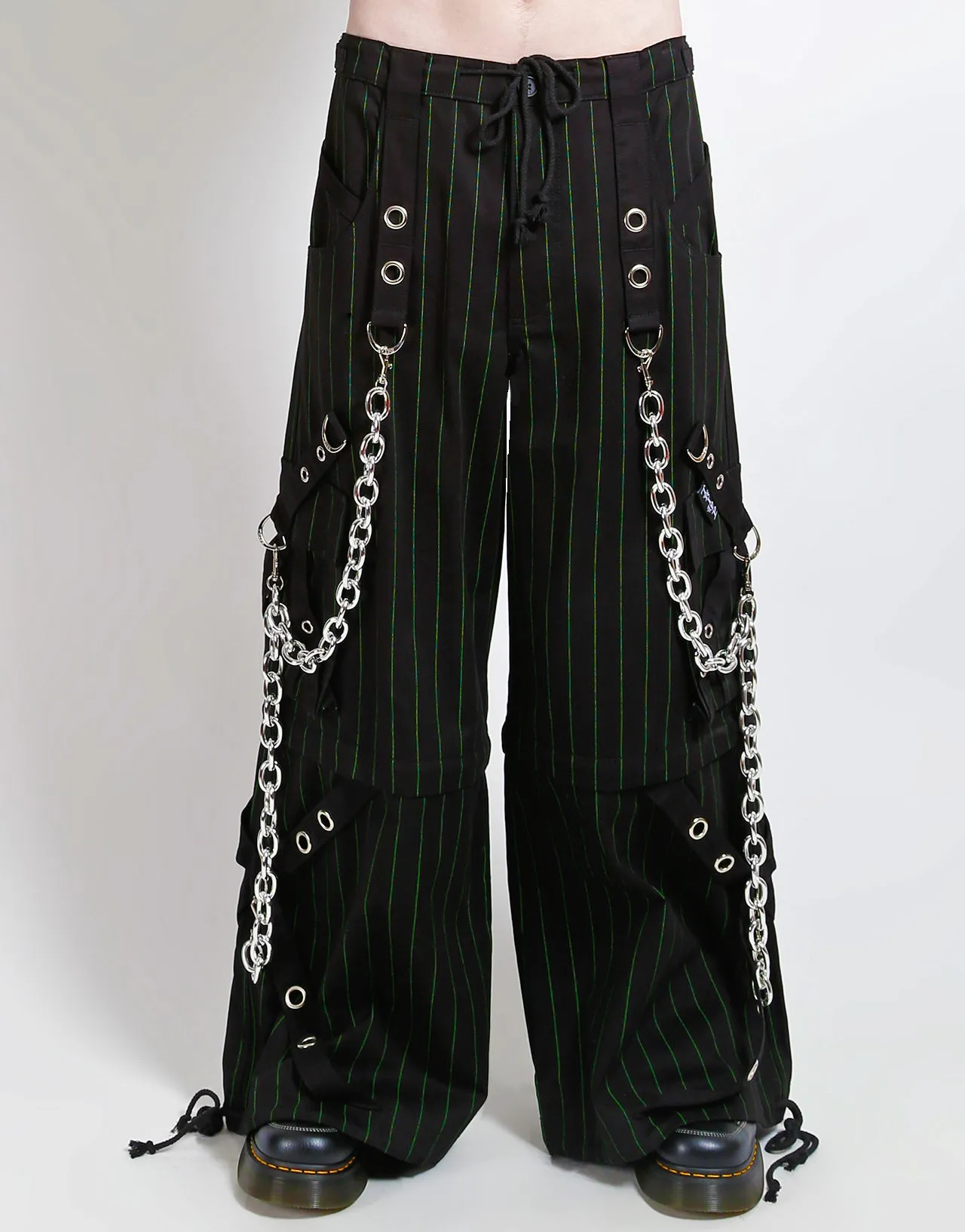 GODFATHER CHAIN PANT GREEN STRIPE breath easy