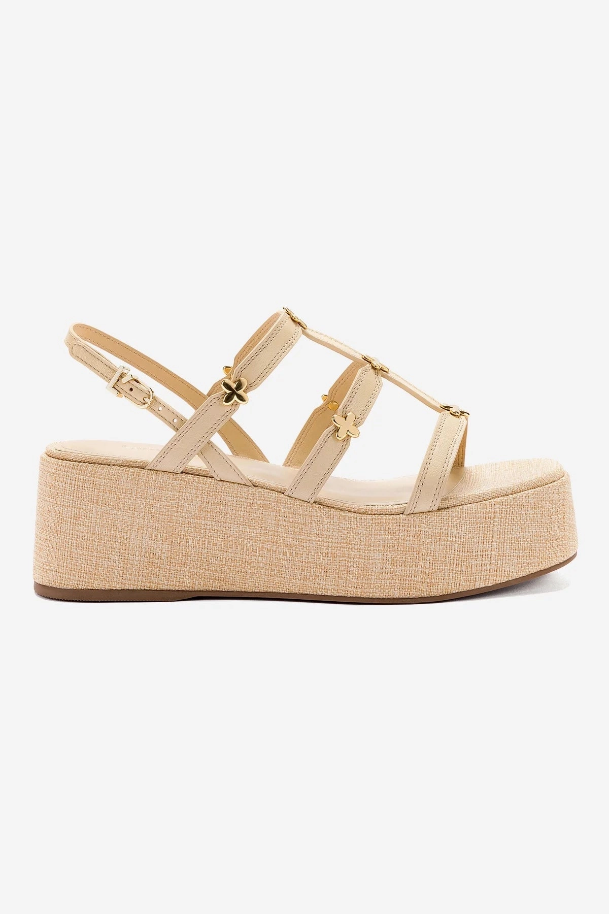 Sandal Organization Harmony Flatform Sandal In Beige Raffia