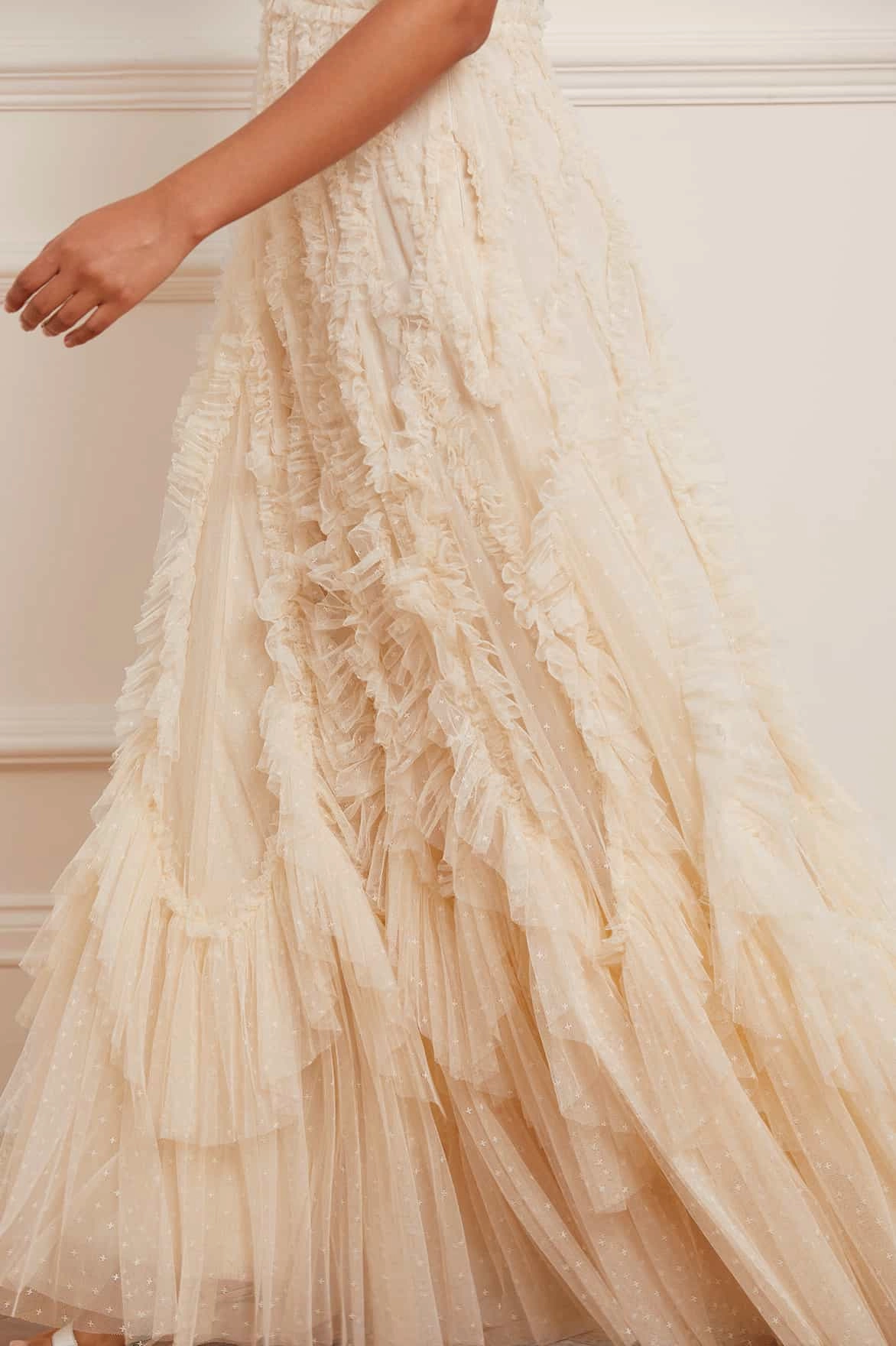 Rosella Ruffle Strapless Gown Day Outfit Chic Layered Wear