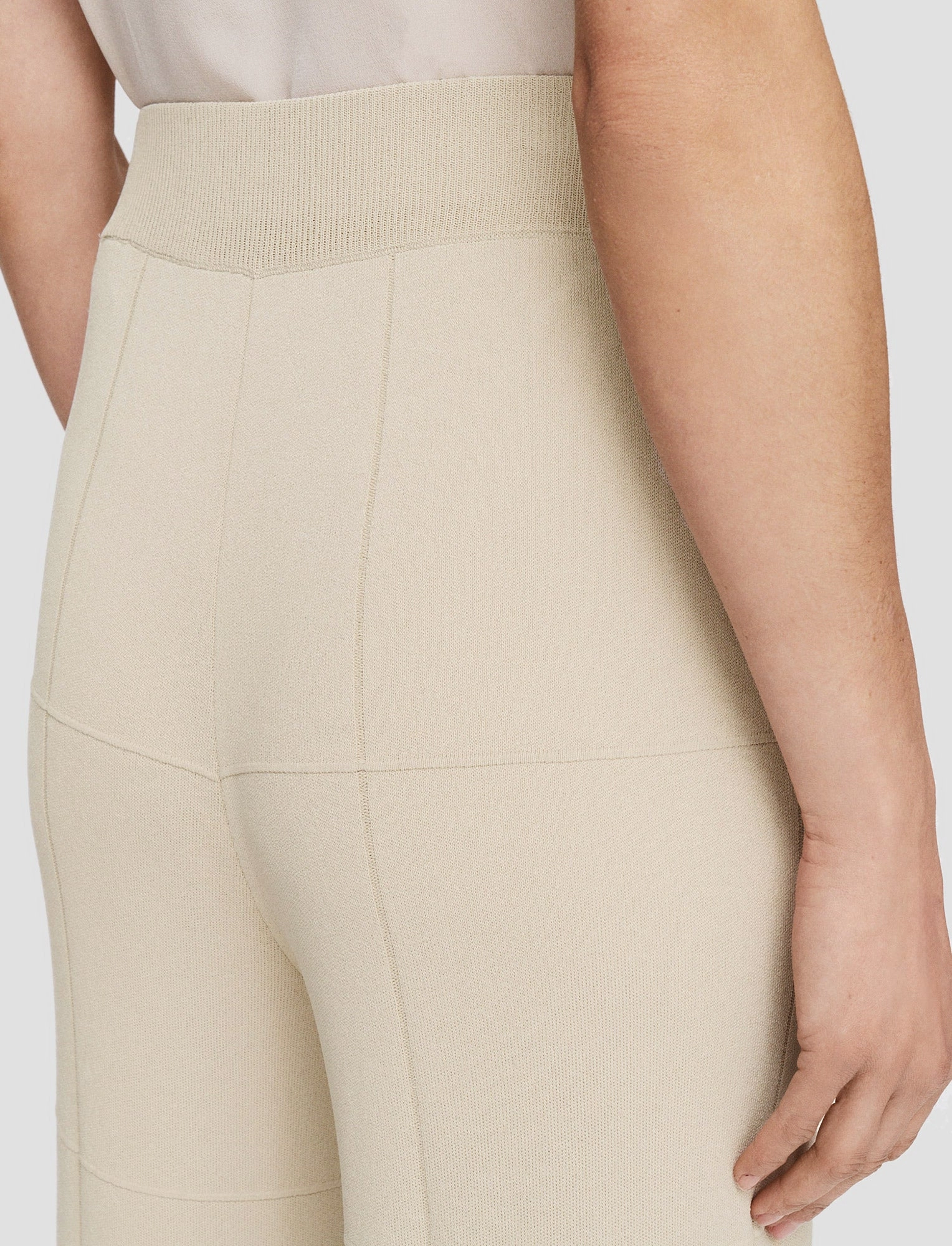 Grid Viscose Knitted Trousers MoistureWicking Fabric