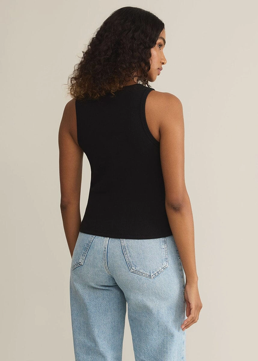 Microfiber texture AntiPilling Finish Hadley Tank - Black