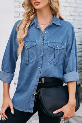 2024 SPRING NEW DENIM SHIRT TOPS_CWTSTL1063 Minimal Comfort Wear