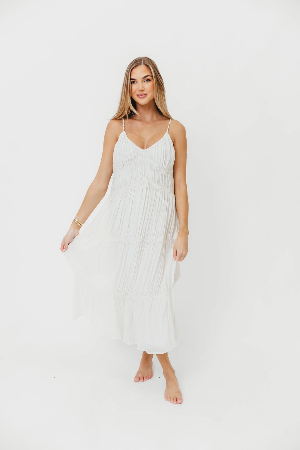 The Kendra Midi Dress in Cream *Final-Sale* Body Positive