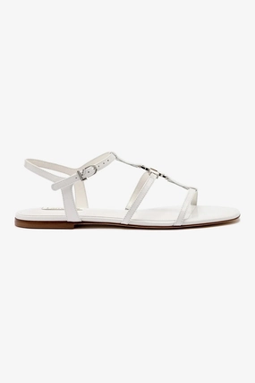 Contoured Shape Foot Flex Hana Flat In White Patent Leather