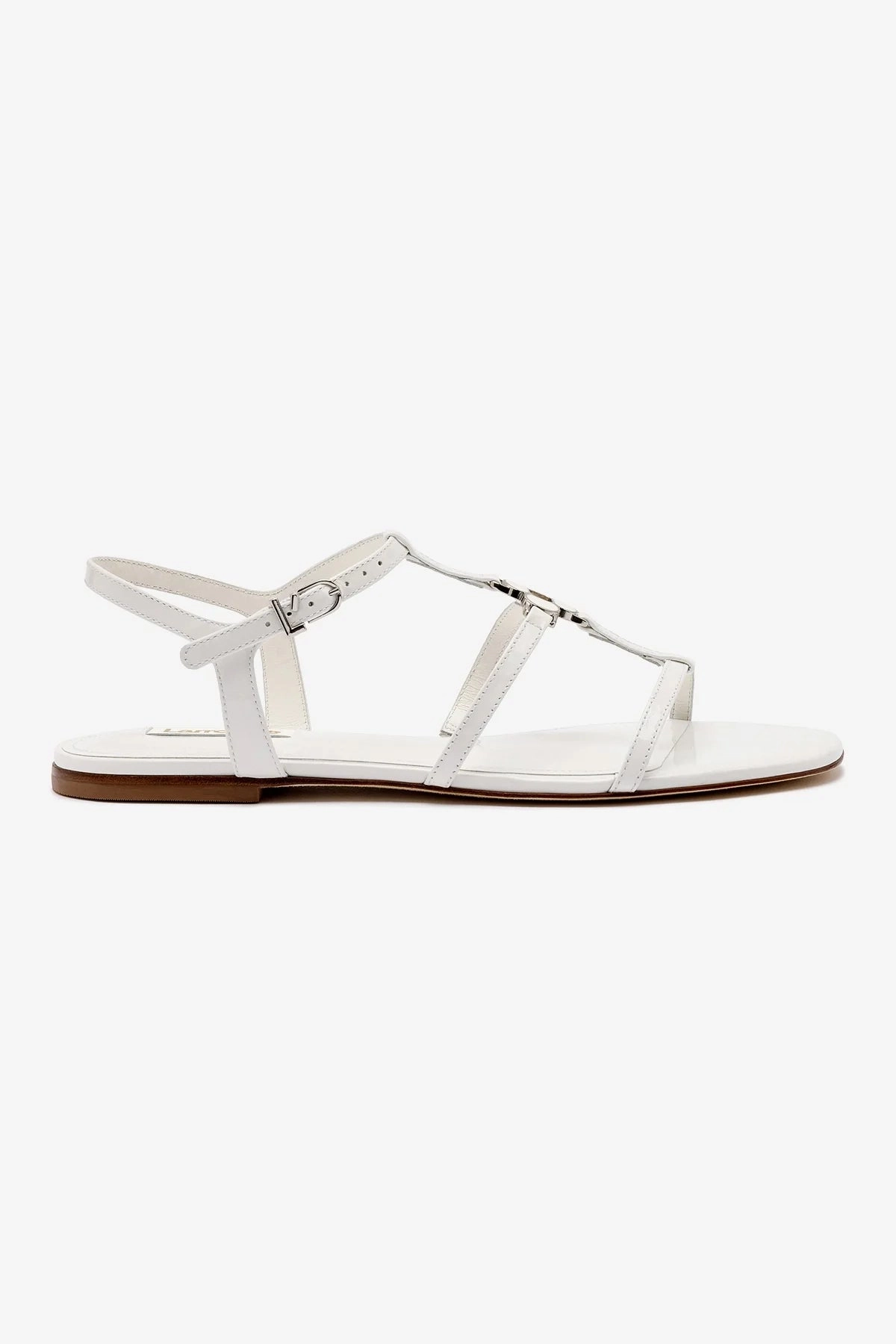Preppy Pop Hana Flat In White Patent Leather