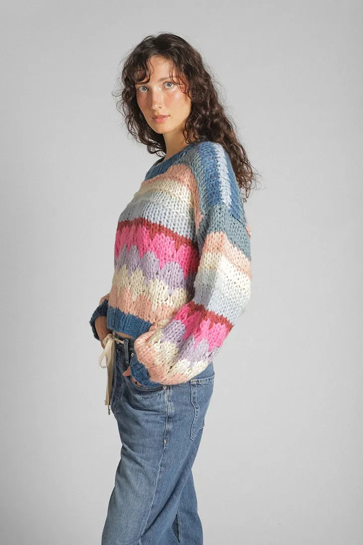 Hannah Handmade Crewneck Pullover Soft Texture Knitted Fashion