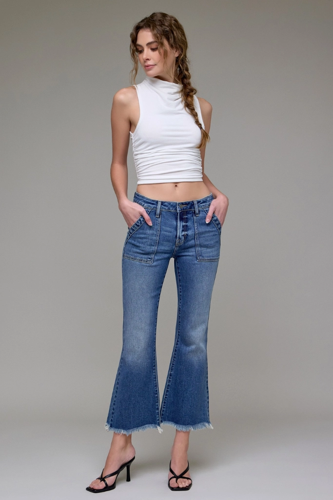 Happi Crop Flare Jean Urban appeal Effortless casual