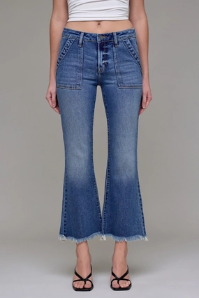 Happi Crop Flare Jean Smart Casual Relaxed Style Bold