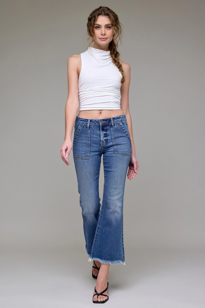Clean Piece Happi Crop Flare Jean