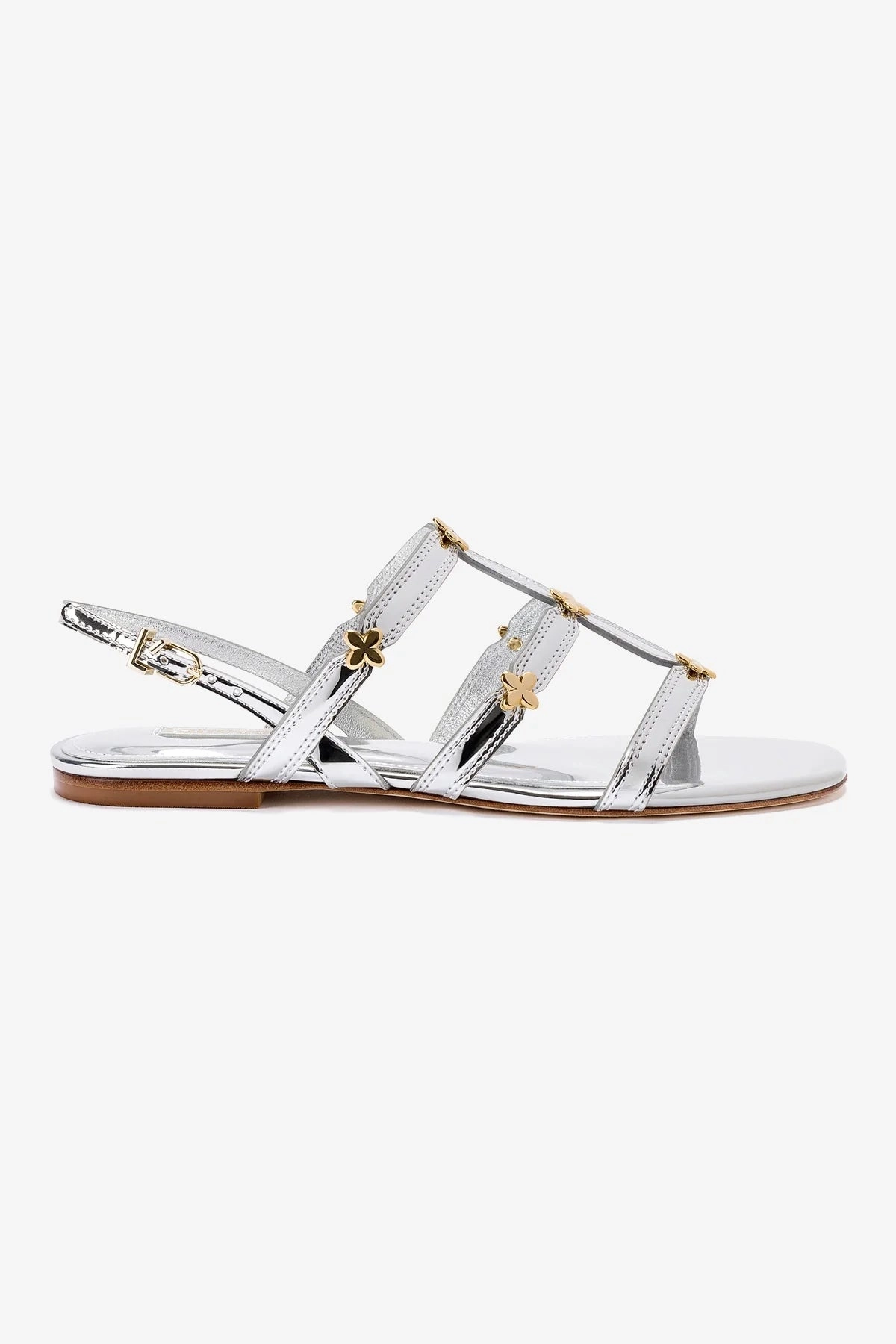 spring fresh Health Step Harmony Flat Sandal In Silver Specchio