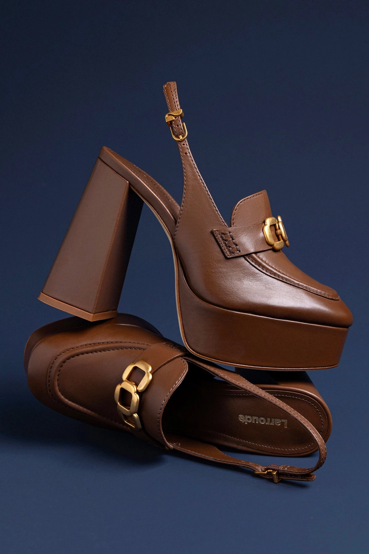 Chunky Sole Harrington Hi Loafer In Burnt Umber Leather