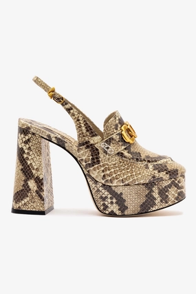 Soft Leather Fit Day Wear Harrington Loafer Hi In Neutral Snake Stamped Leather