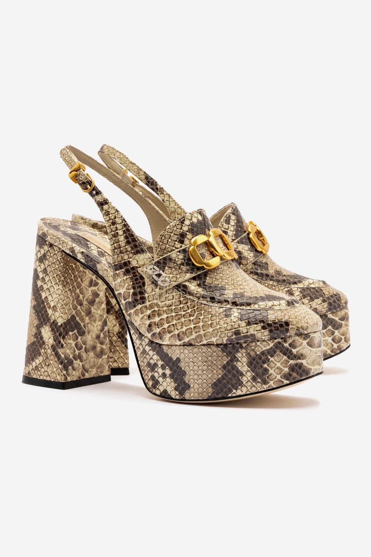 Harrington Loafer Hi In Neutral Snake Stamped Leather Market Tour Comfortable Look