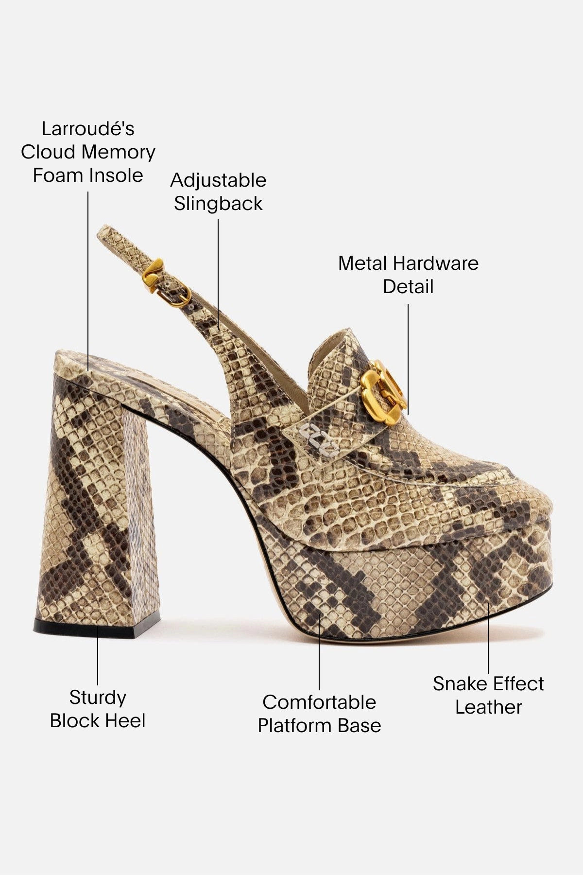 Sole Sure Harrington Loafer Hi In Neutral Snake Stamped Leather