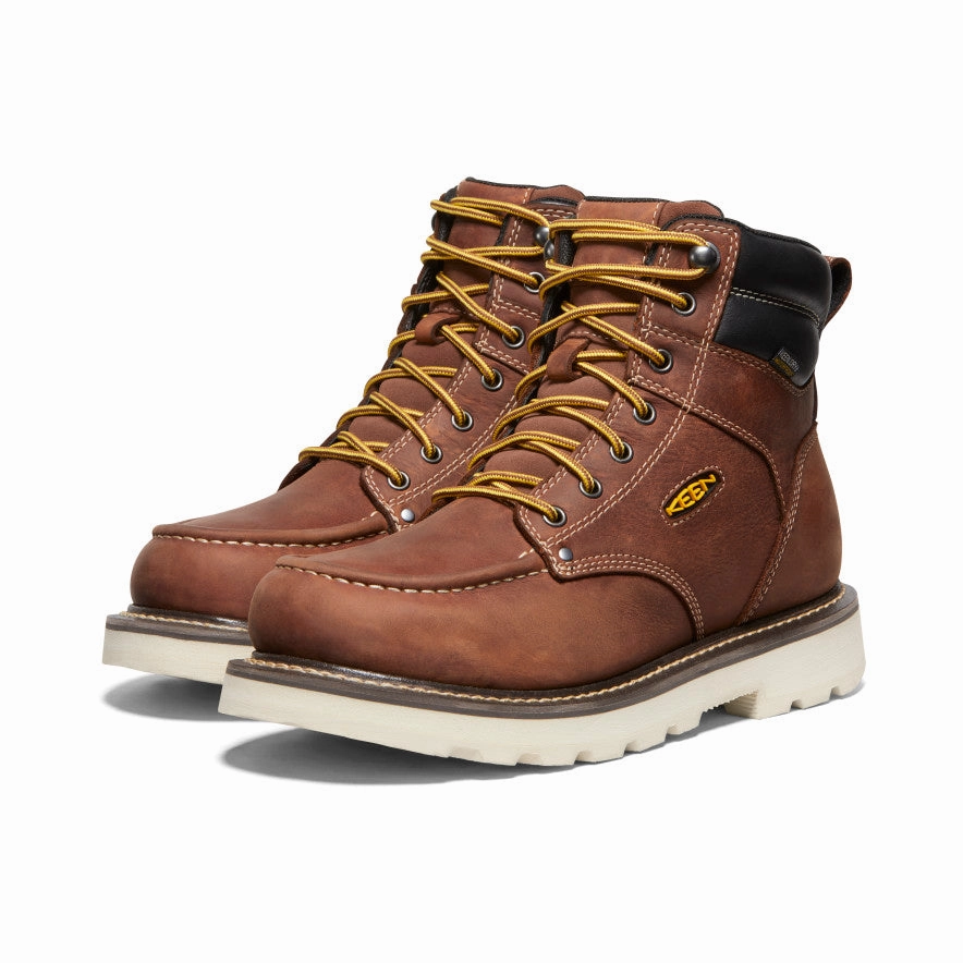 Supportive Build Men's Cincinnati 6" Waterproof 90 Heel Boot (Soft Toe)  |  Tuscan Red/Sandshell