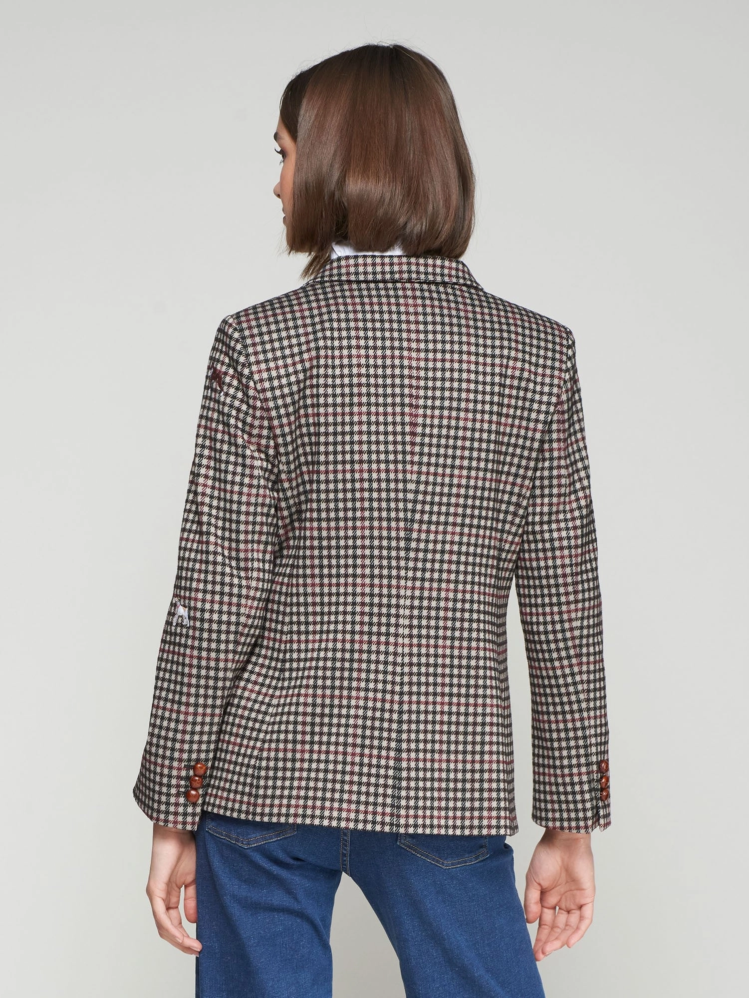 Perfection Day To Night DOG HOUNDSTOOTH BLAZER