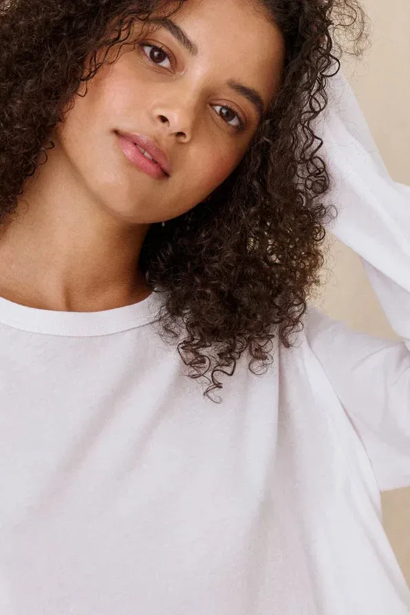 The Long Sleeve Crop Tee Tagless Neckline Reinforced Shoulders