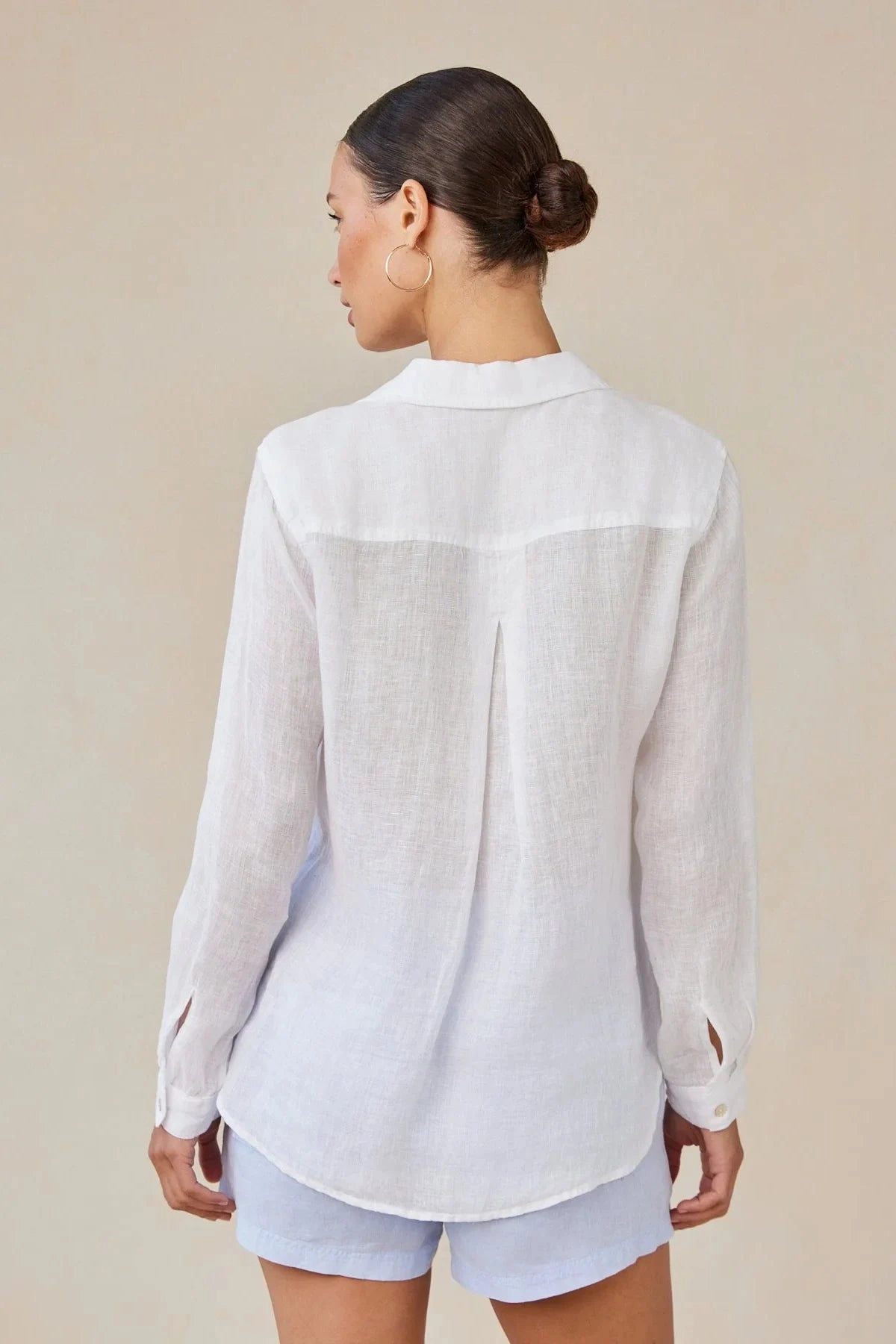 Soft Texture Sweat Absorbing Lining Linen Pocket Button Down