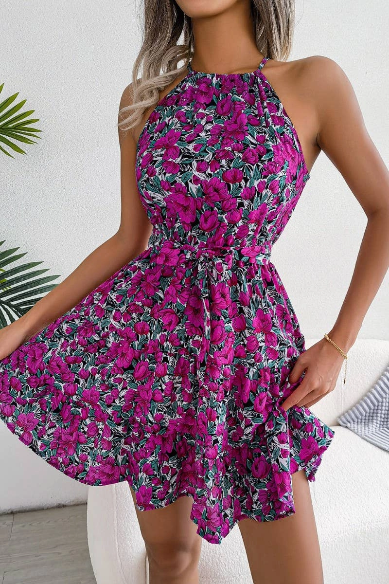 CASUAL FLOUNCY LARGE FLORAL DRESS_CWDSD2531 Smart Fit
