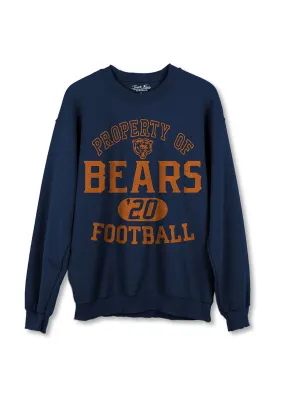 Bears Property Fleece Crewneck - Navy Lightweight Cable Pattern