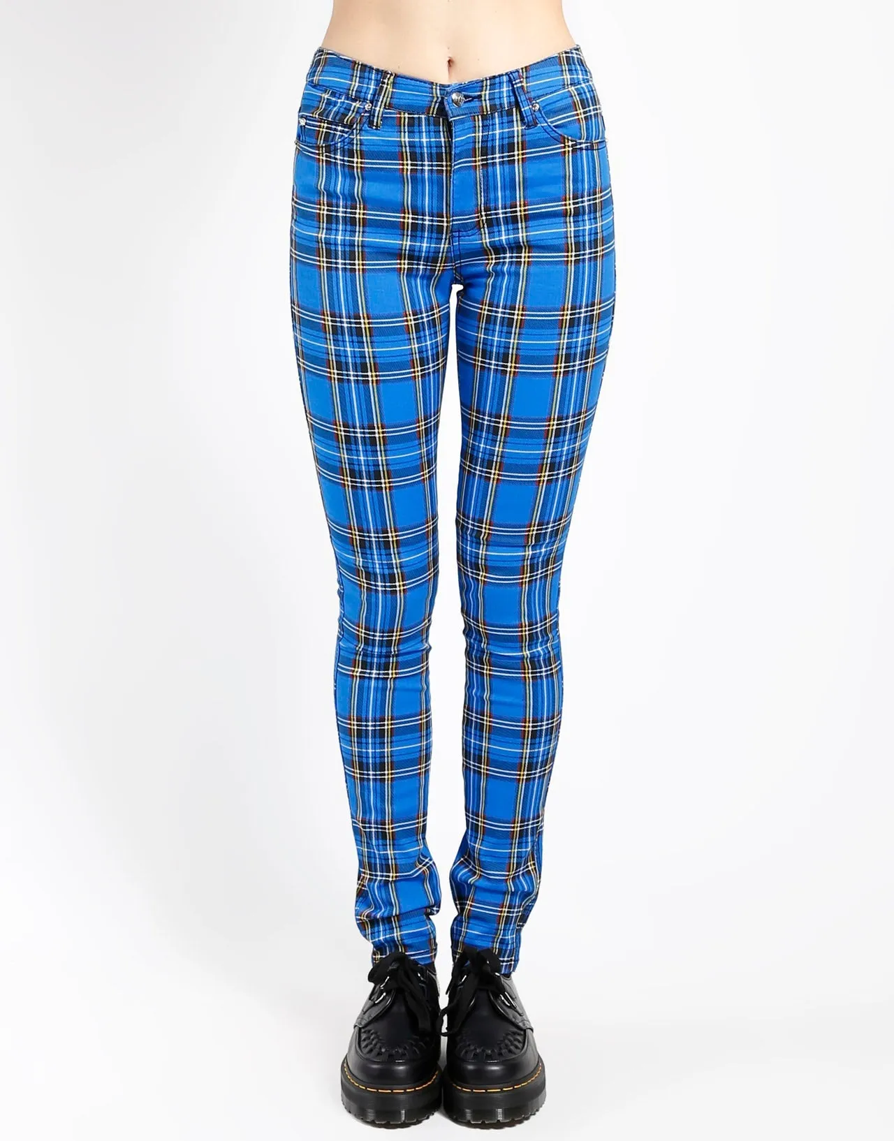 Low Profile Design Essential Layer HIGH WAIST T-BACK JEAN ROYAL PLAID