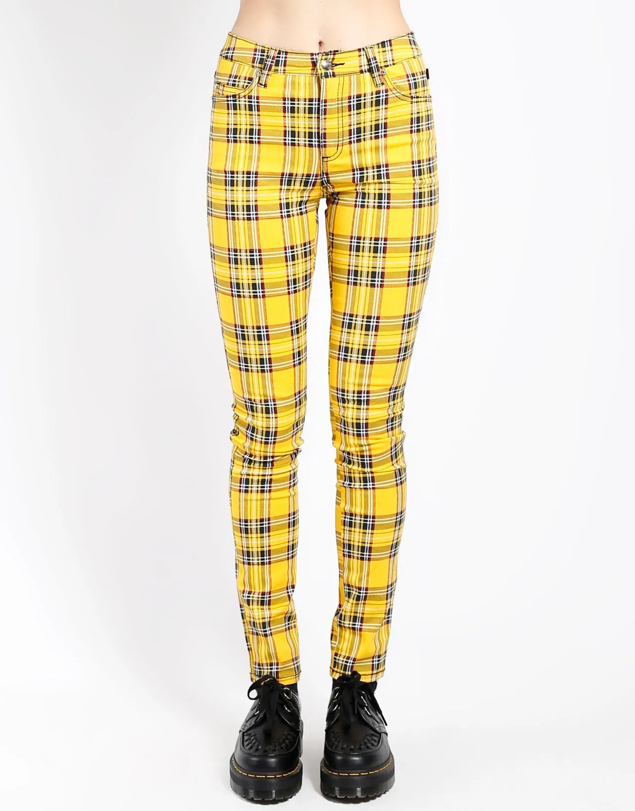 Traveler Gear Luxury HIGH WAIST T-BACK JEAN YELLOW PLAID