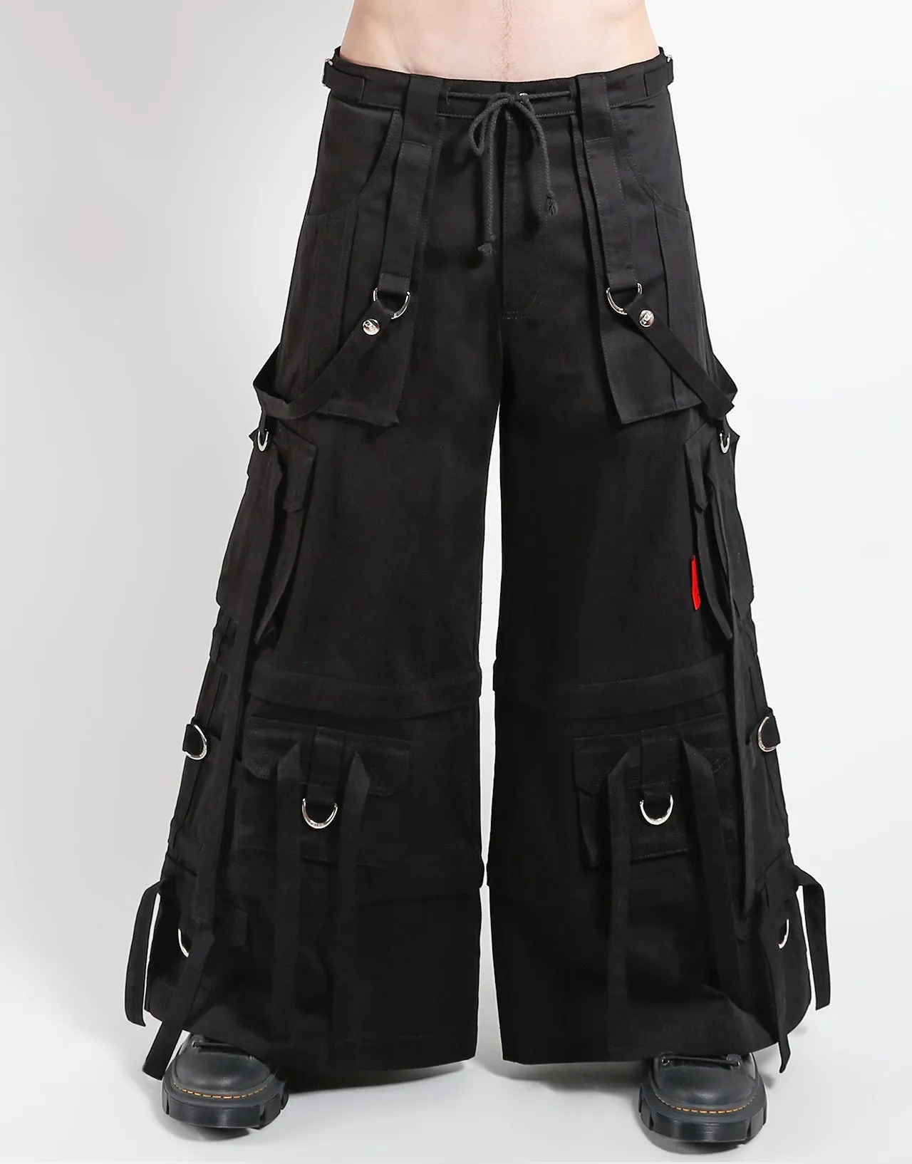 Multi Panel Construction Flat Seams RING STRAP PANT BLACK