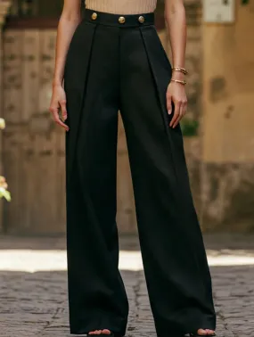 High-waisted straight-cut casual trousers Dynamic Fit