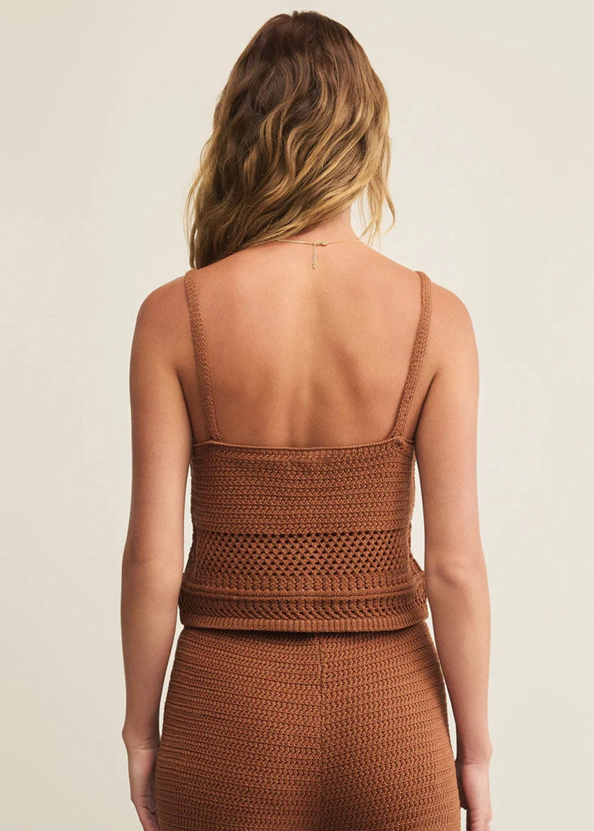 AbrasionResistantEdging Tay Crochet Tank - Teakwood