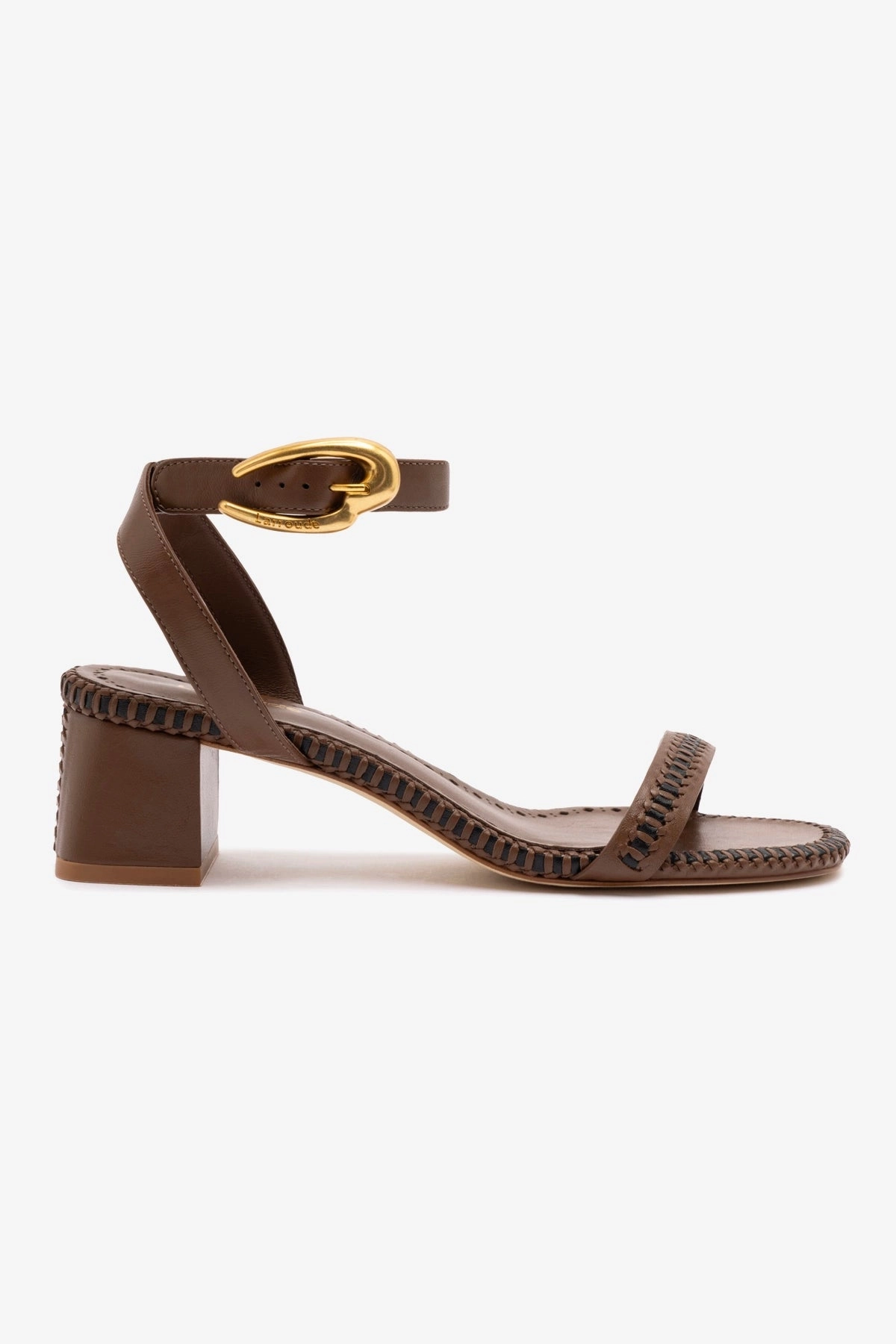 Easy Wear Verona Block Sandal In Burnt Umber Leather