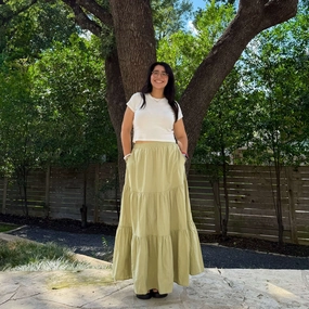 Flowy Long Skirt - Matcha Home Style Chill Vibe
