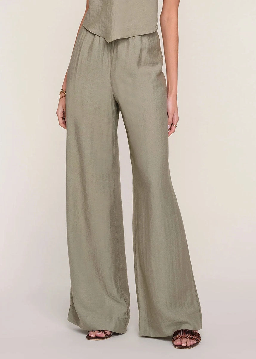 Classic Comfort Violet Wide-Leg Pant - Army