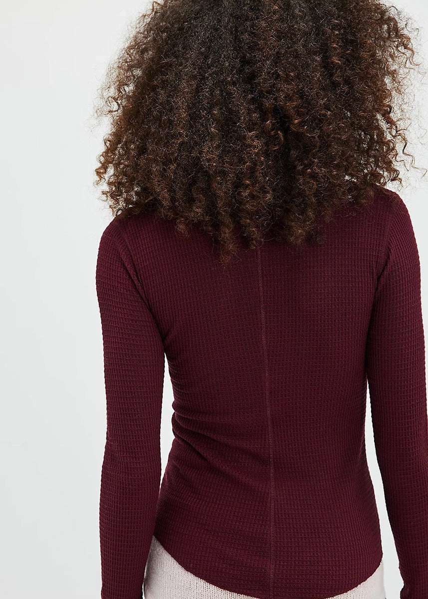 UltraSoftInterior Non Restrictive Collar Going Places Knit Top - Acai