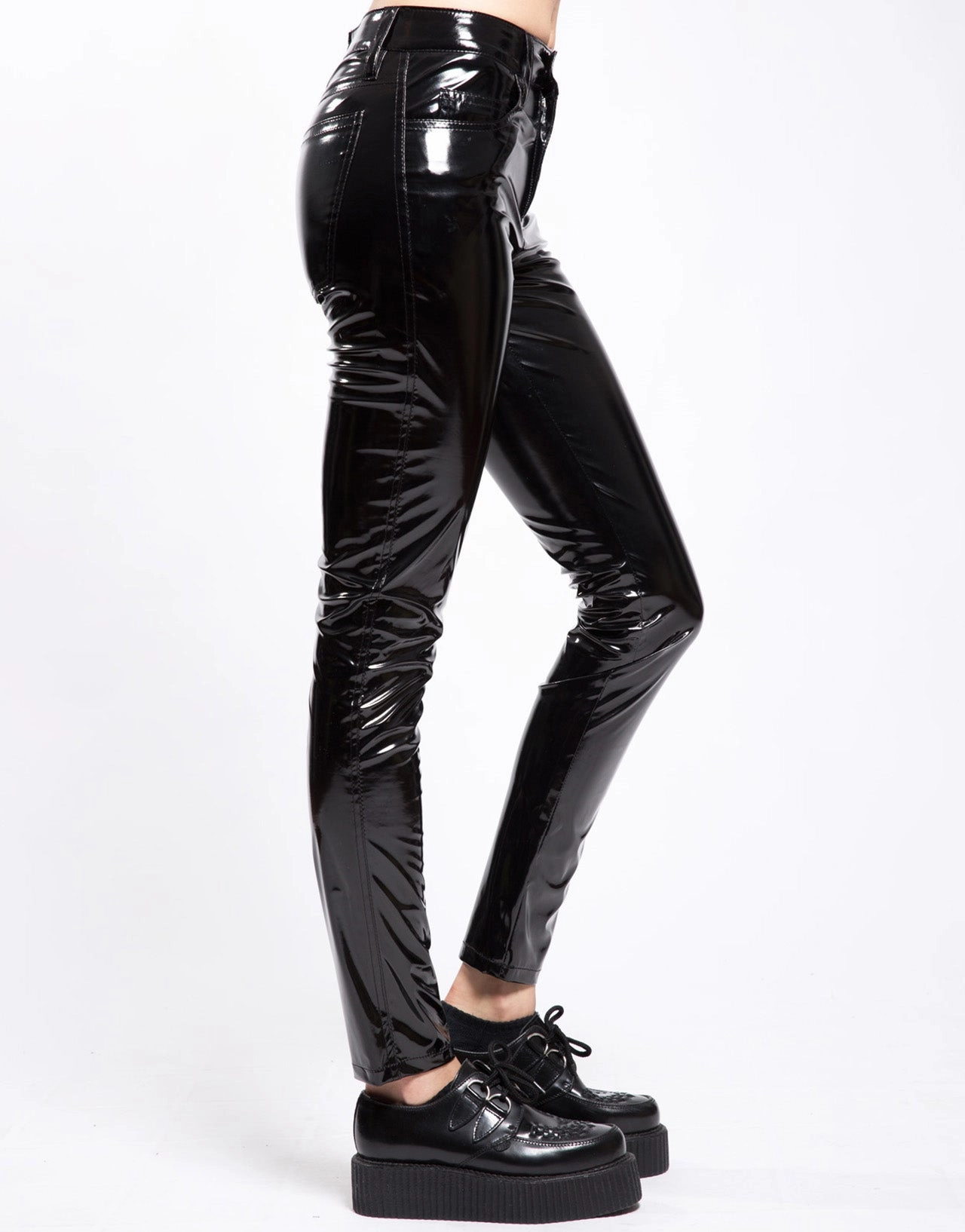 High Waist Vinyl Skinny Pant Smart Casual Spring Mood Formal