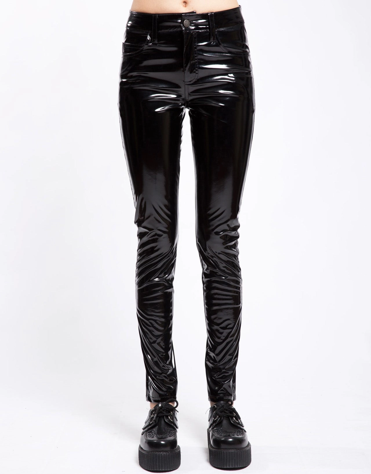 High Waist Vinyl Skinny Pant No Gap Waist