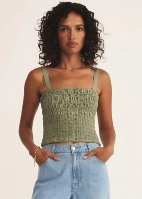 OdorResistant Amelie Linen Top - Avocado