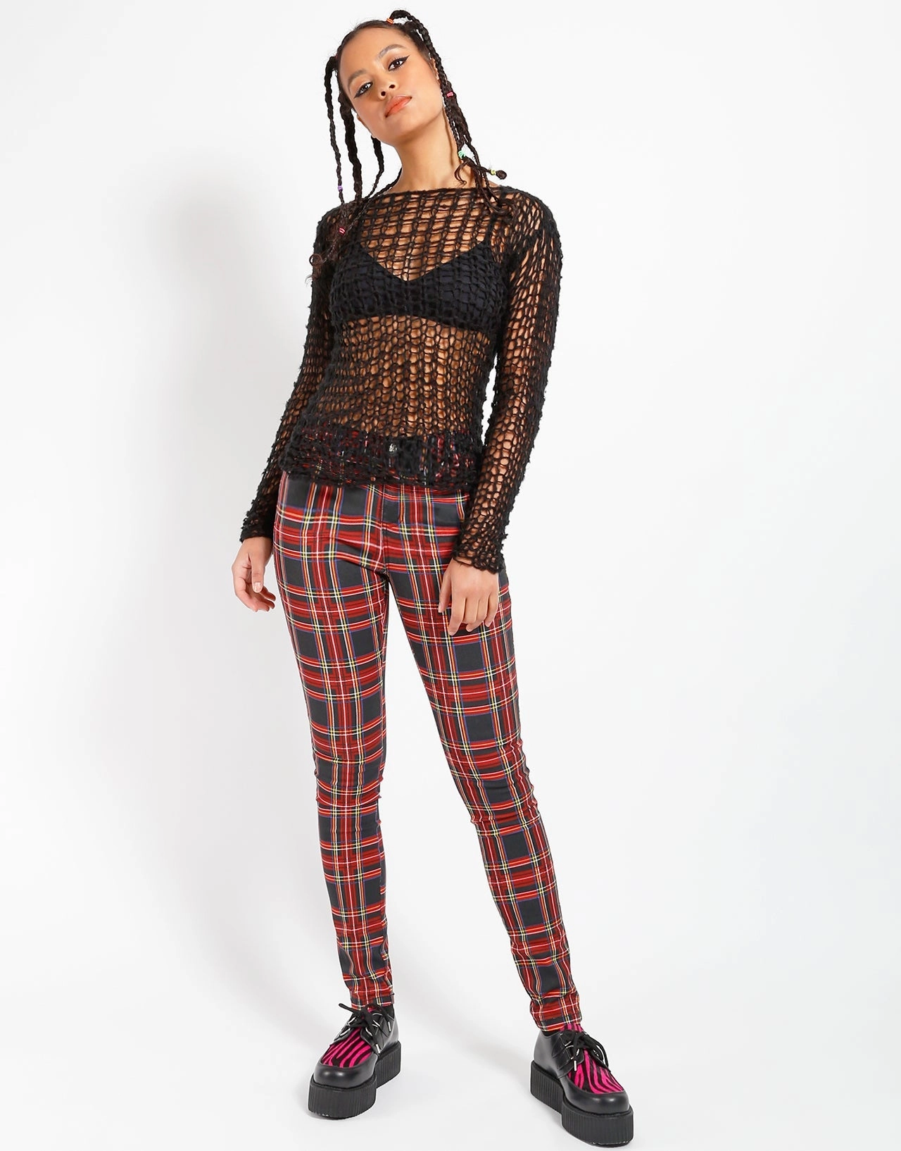 LightReflective Stretch Knit Material HOLY PUNK SWEATER BLACK