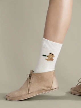 ButterSoftTexture HUNGRY BUNNY CASHMERE CREW SOCK