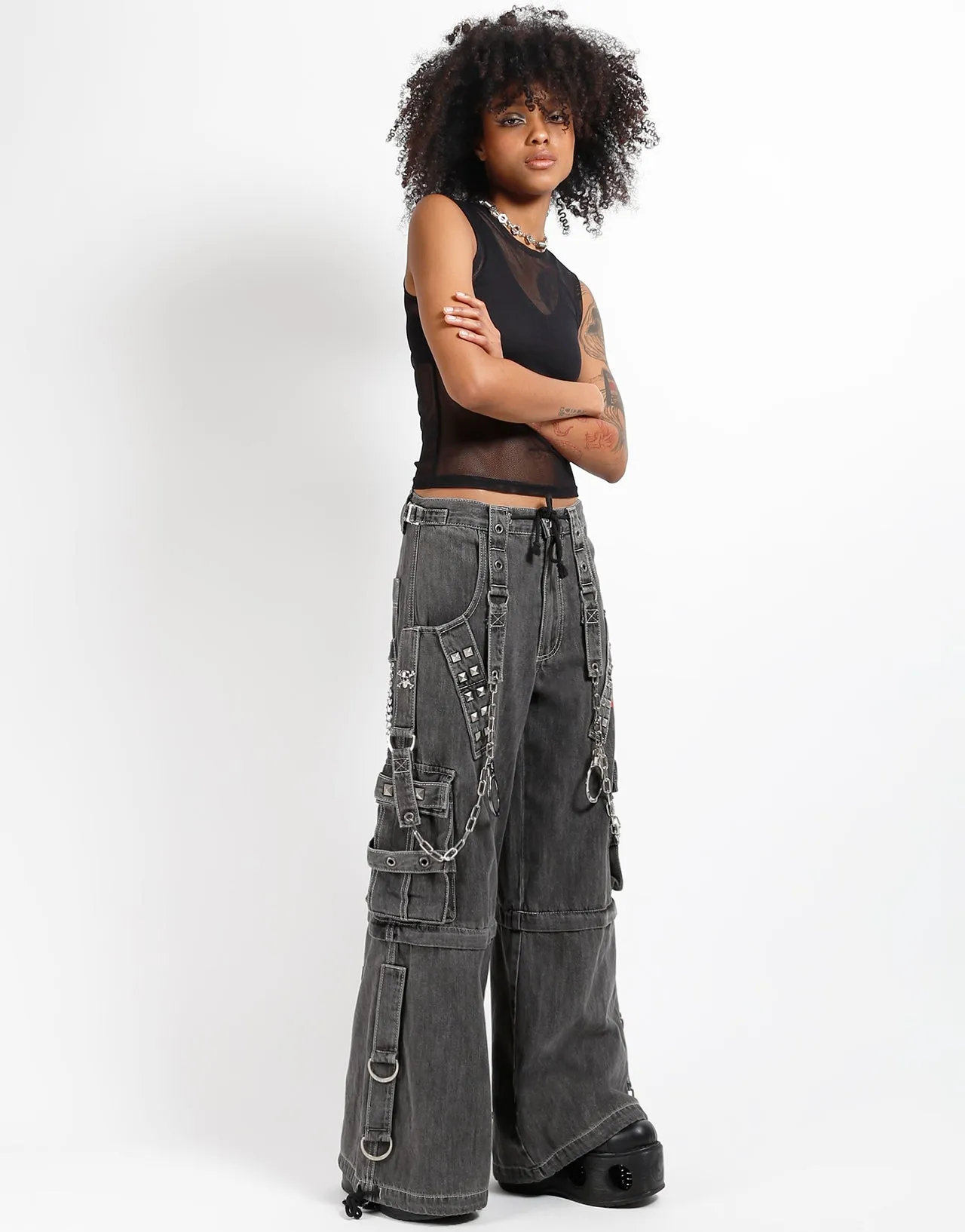 LOCK UP PANT LIGHT BLACK DENIM Trendy Wear Anti Cling Finish