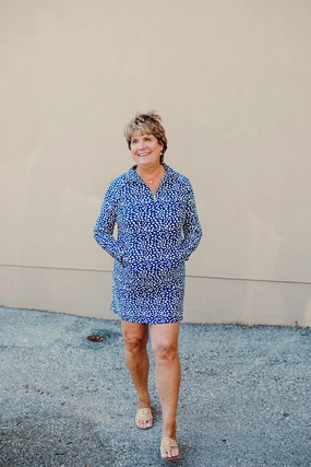 Grid Texture Fabric Razi Skort Small Diana's Dot Navy