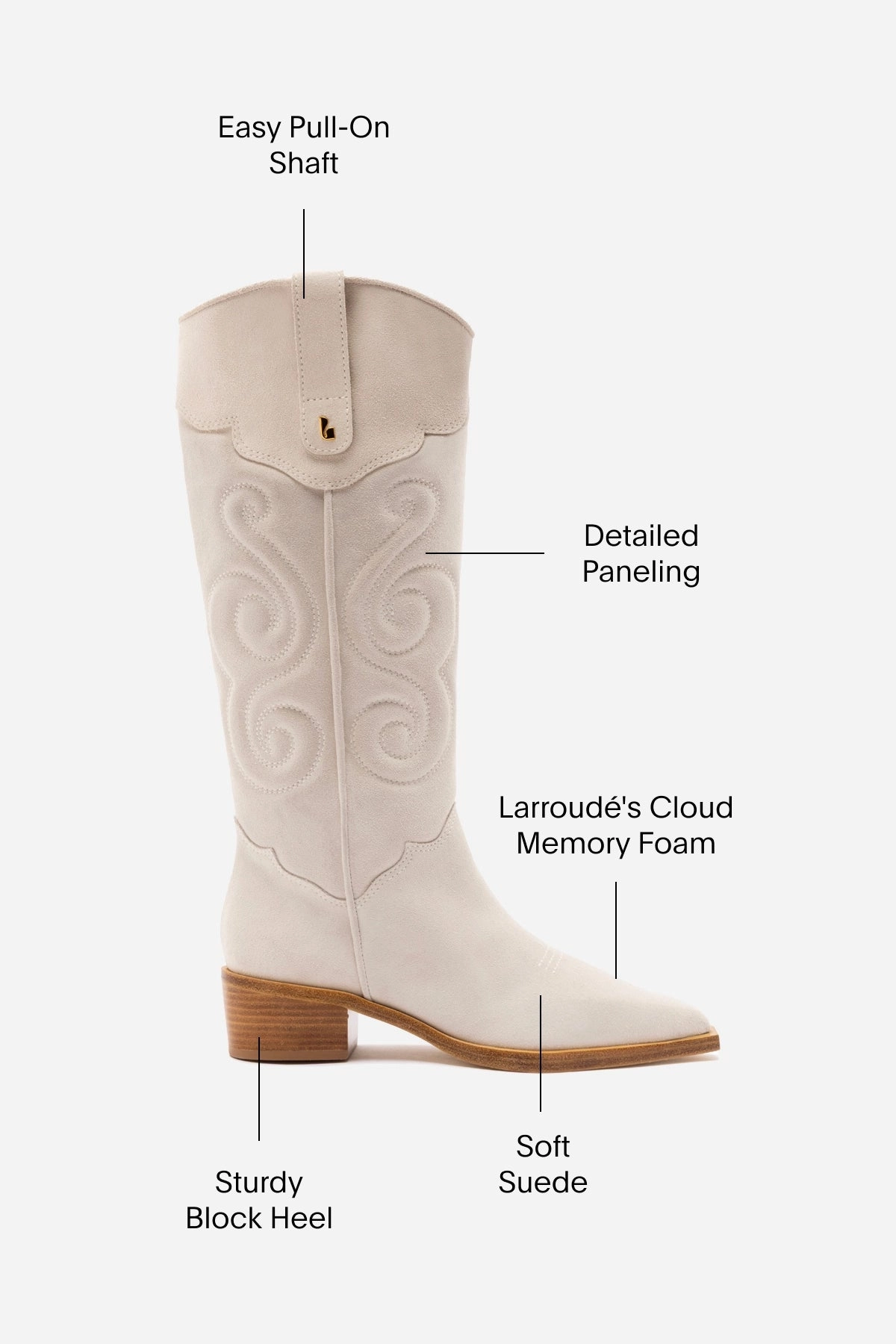 Paloma Boot In Mushroom Grey Suede Secure Closure