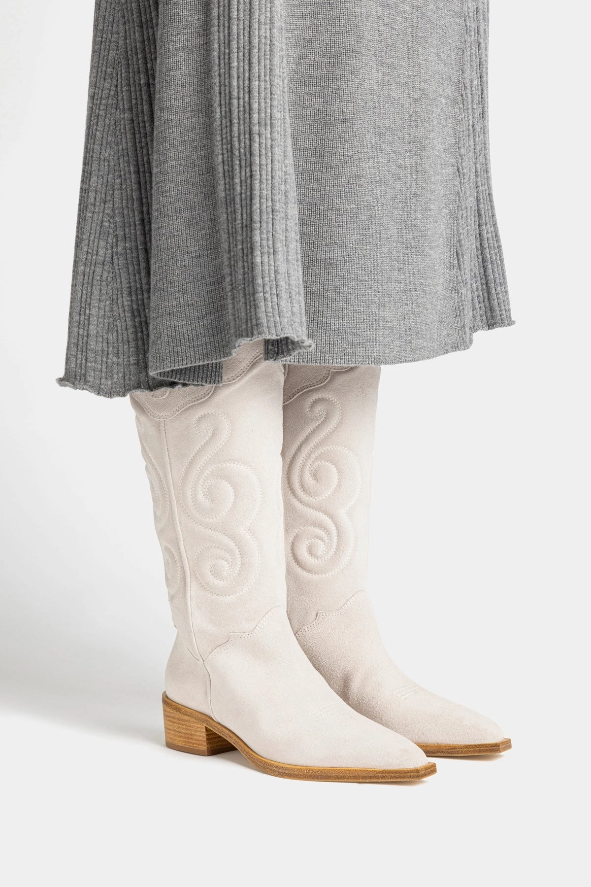 Lightweight Construction Paloma Boot In Mushroom Grey Suede