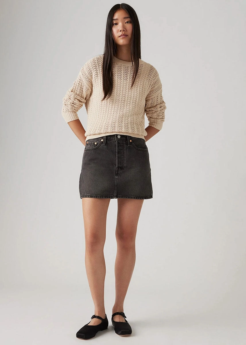 Light Shape Daily Comfort Fit Icon Jean Skirt - Dark Mirror