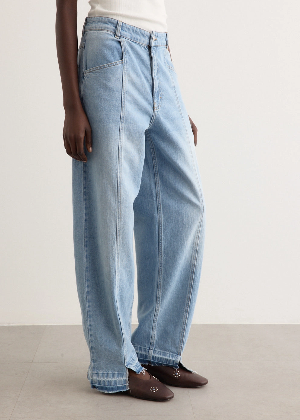 Organic Cotton Material Button Fly Closure Nanya Jeans