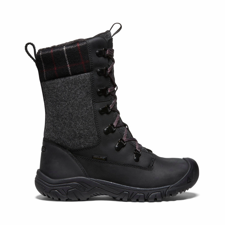 Farm Life Women's Greta Tall Waterproof Boot  |  Black/Black Plaid