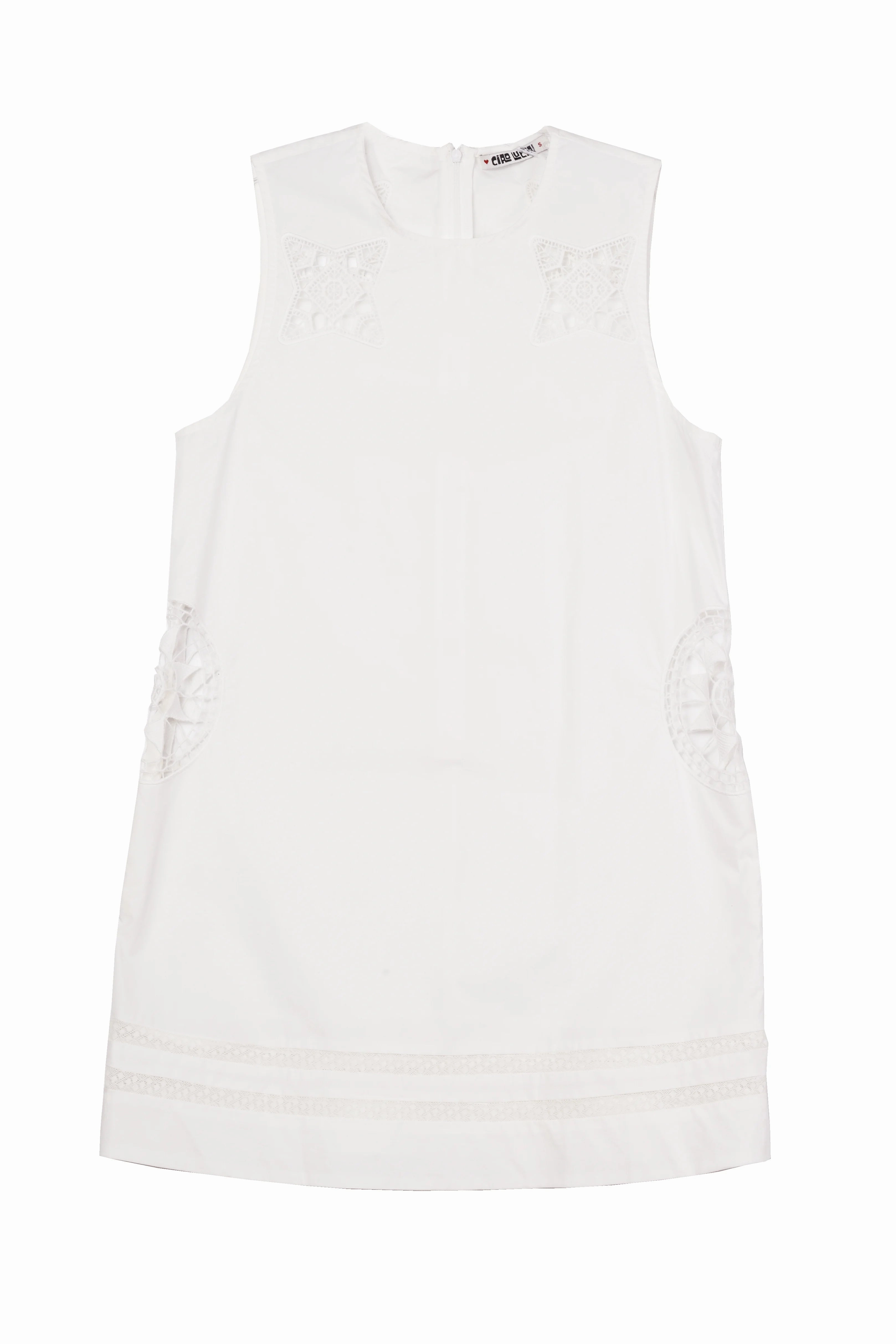 Light Coral Workwear Indus Cotton Crochet Dress