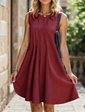 Irregular brushed stripe dress Grab Now