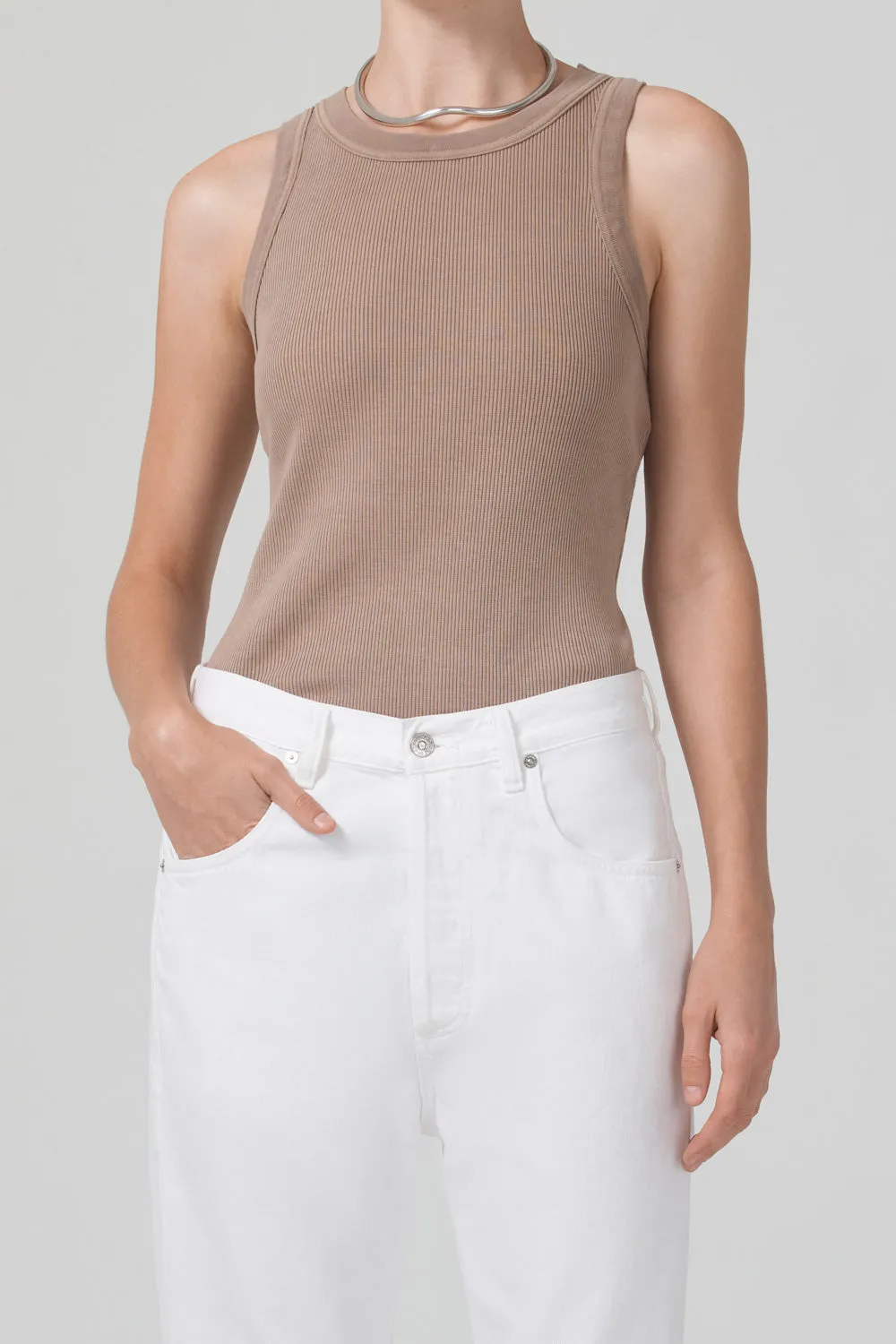 Isabel Rib Tank Stylish Essential Weekend Style