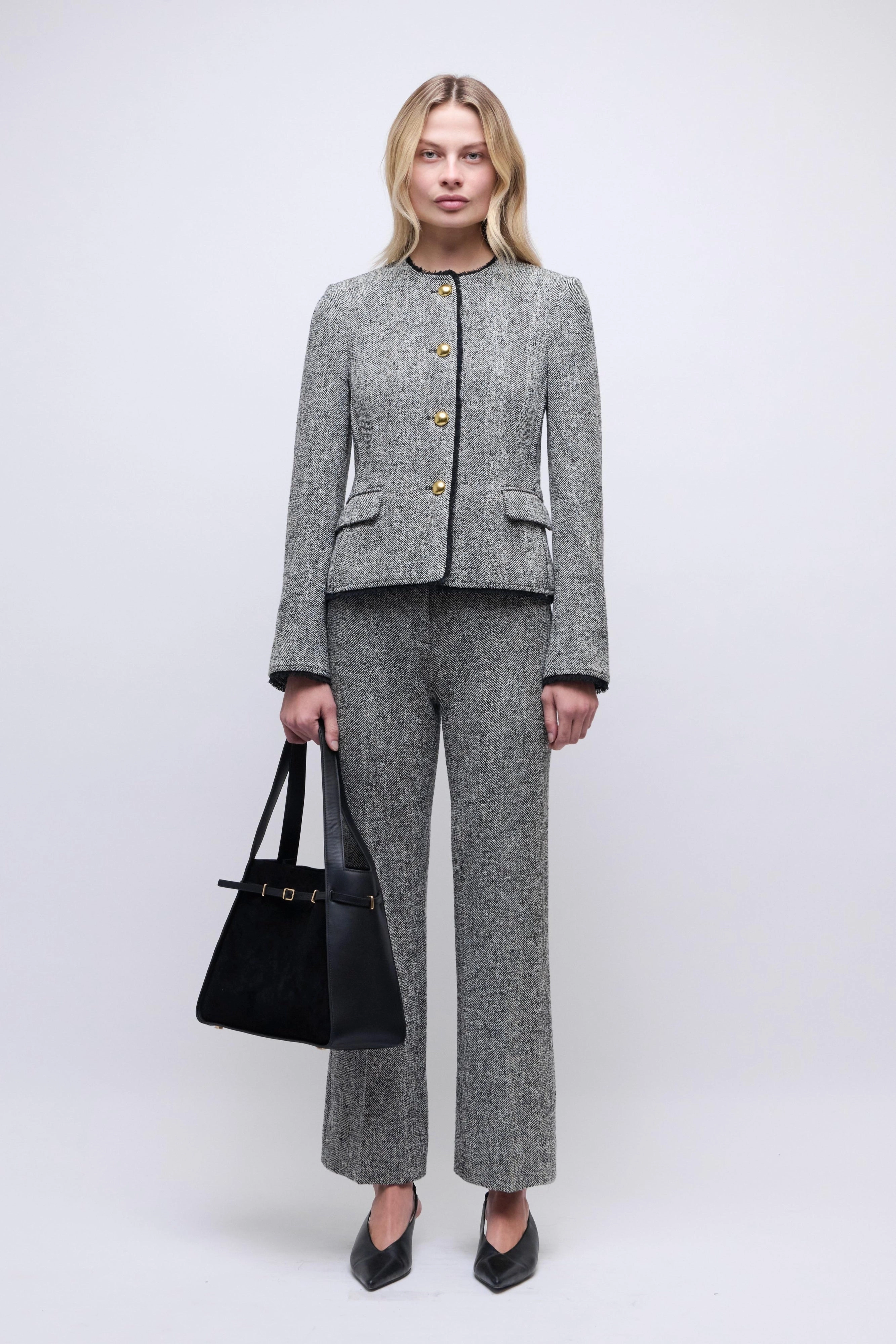 Ivie Blazer Black/White Herringbone ski holiday