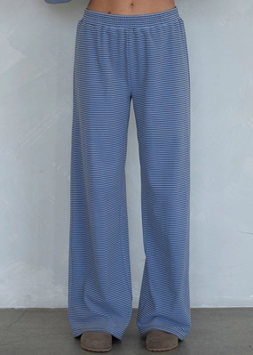 Janie Striped Pant - Blue Quick-Dry Material QuickDryTech
